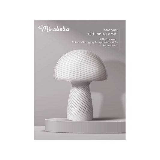 Mirabella White Shanie Table Lamp - 280mm Height - Colour Changing - USB Powered – view 2