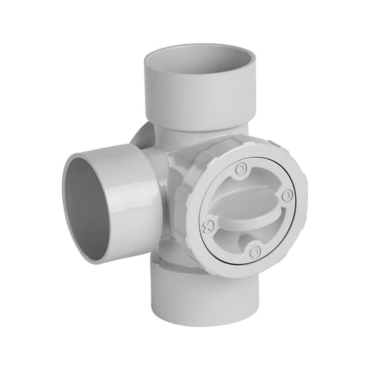 Rain Harvesting 50mm 3 Way Water Diverter - PVC - Easy Flow Control - Auzzistore