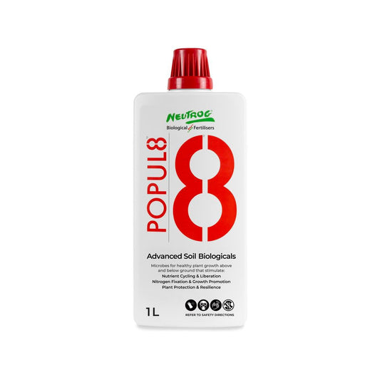 Neutrog POPUL8 Advanced Soil Biologicals Liquid Concentrate 1L - Revitalises Stressed Plants - Enhances Plant Health - Auzzistore