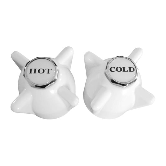 Shaw Mason White Zinc Die Cast Handles Pair - Durable Cabinet Hardware