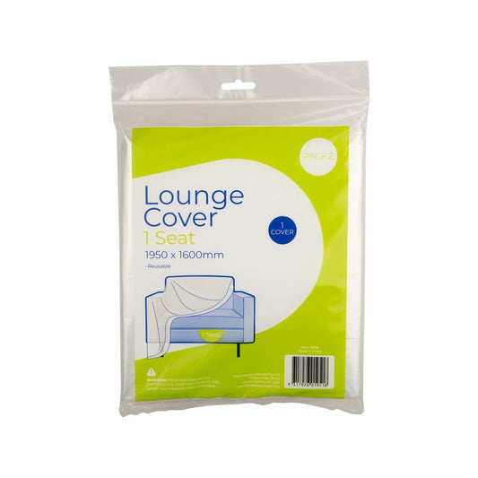 Packz 1 Seat Lounge Cover - 1950 x 1600mm - Clear - Reusable Protection