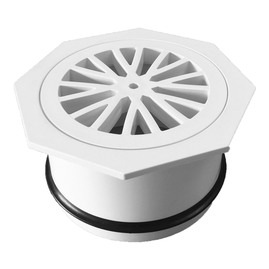 Holman 100mm Octagon Floor Grate - PVC - Grey - Durable Design