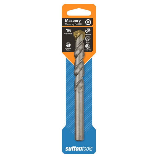 Sutton Tools Masonry Drill Bit - 16 x 150mm - Carbide Tip - Aggressive Drilling - Auzzistore