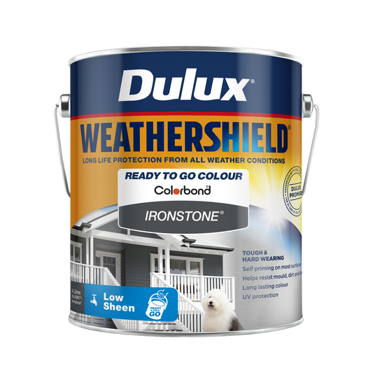 Dulux Weathershield Low Sheen Exterior Paint 4L - Ironstone - 4L - Auzzistore