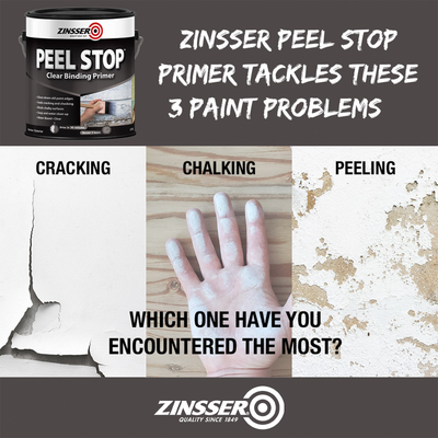 Zinsser Peel Stop Primer Clear 1L Water Based Sealer Binds Cracks