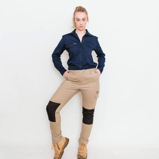 Green Hip Skinny Flex Pants - Women's High-Rise - Khaki - Size 8 - UPF 50+ - Adjustable Length – view 2