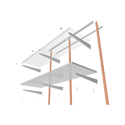 Flexi Storage 300mm White Double Slot Wall Strip Steel Durable Solution