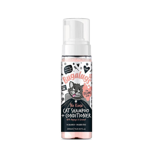 Bugalugs No Rinse Cat Shampoo and Conditioner - 200ml - Waterless Cleaning