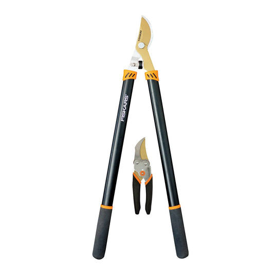 Fiskars Titanium Lopper and Pruner Set 1048181 - 2 Piece - 38mm & 16mm Cutting Capacity – view 2 - Auzzistore