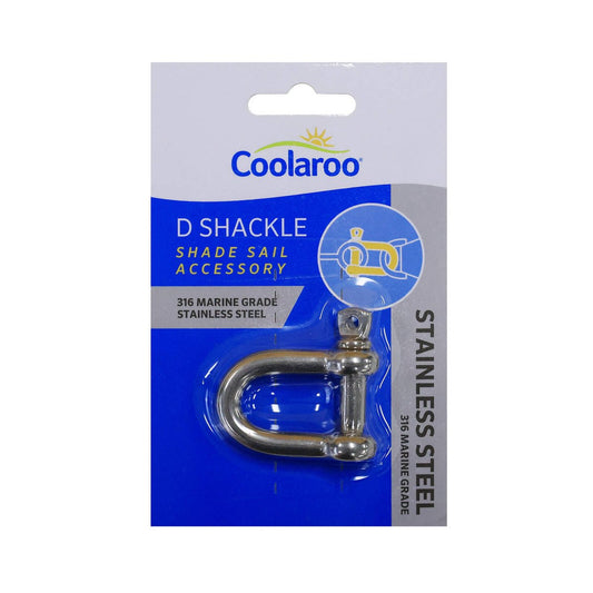 Coolaroo Shade Sail Accessory D Shackle - 45mm x 50mm - Marine Grade Stainless Steel