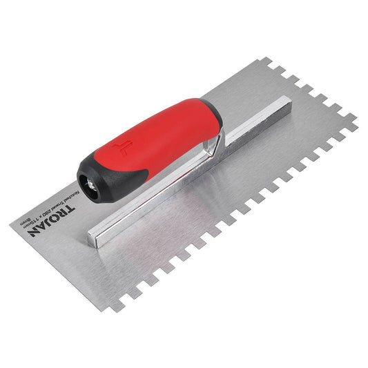 Trojan Notched Plastering Trowel 280mm x 115mm - Durable Steel Blade - Ergonomic Grip – view 2 - Auzzistore