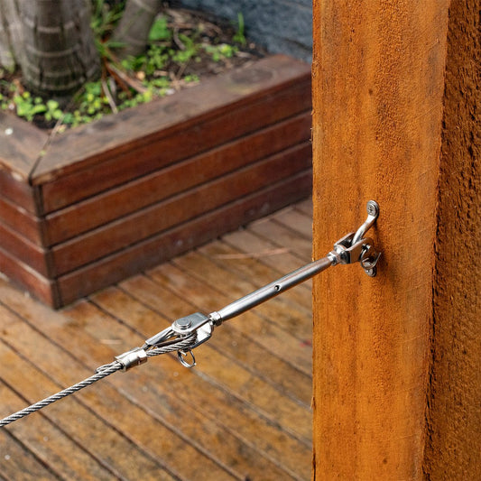 Taskmaster 5mm 316 Stainless Steel Jaw Jaw Bottlescrew Balustrade Kit - Rust Resistant - For Timber Fixing – view 2 - Auzzistore