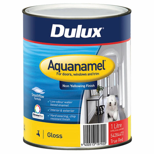 Dulux Enamel Paint - 1L - True Red - Water Based - Chip Resistant - Auzzistore