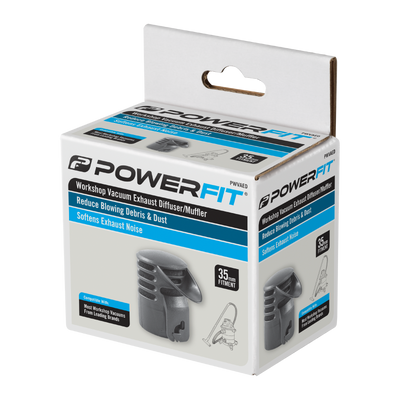 Powerfit Workshop Vacuum Exhaust Diffuser Muffler - 35mm Fitment - Noise Reduction