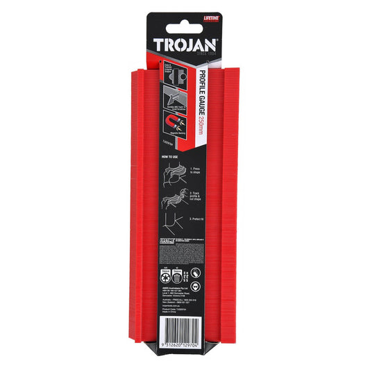 Trojan Profile Gauge - 250mm - Durable ABS - Magnetic Back - Lifetime Warranty - Auzzistore
