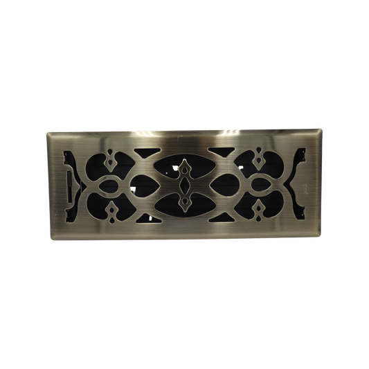 Accord Antique Brass Victorian Floor Vent 10 x 30cm Metal Adjustable - Auzzistore