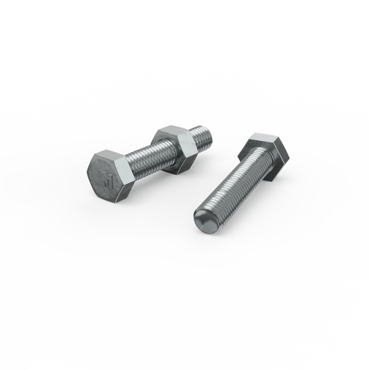 Zenith Zinc Plated Hex Head Bolts and Nuts - M10 x 50mm - 4.6 Grade Steel - Coarse Thread - Indoor Use - Auzzistore