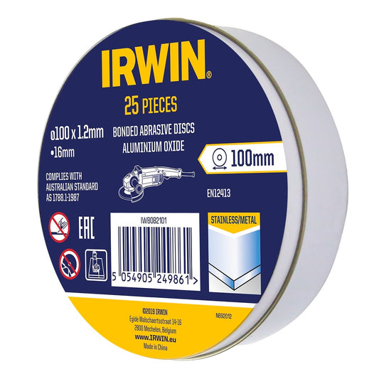 Irwin Metal Cut Off Disc 100mm 25pk - Aluminium Oxide - 1.2 x 16mm – view 2 - Auzzistore