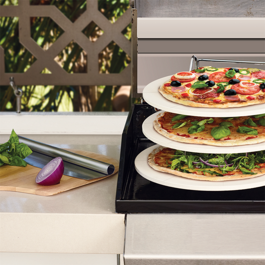 Matador Pizza Stone Stacker Set - 330mm - Cordierite - 3 Pizzas – view 2 - Auzzistore