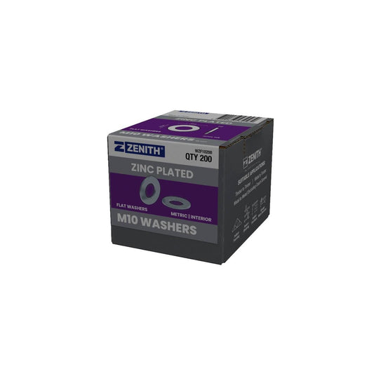 Zenith M10 Zinc Plated Flat Round Washers 200 Pack - 23.8mm - Load Distribution - Auzzistore