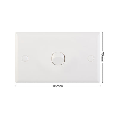 DETA White Solid Plate Single Switch - 1 Gang - Polycarbonate - Durable