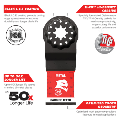 Diablo 32mm Starlock Carbide Multi Tool Blades for Metal - 3 Pack - Durable Cutting