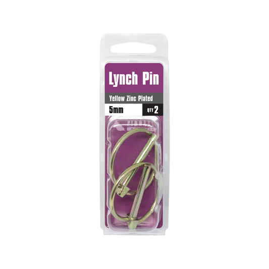 Pinnacle Lynch Pin - 5mm - Metal - Yellow Zinc Plated - 2 Pack – view 2 - Auzzistore