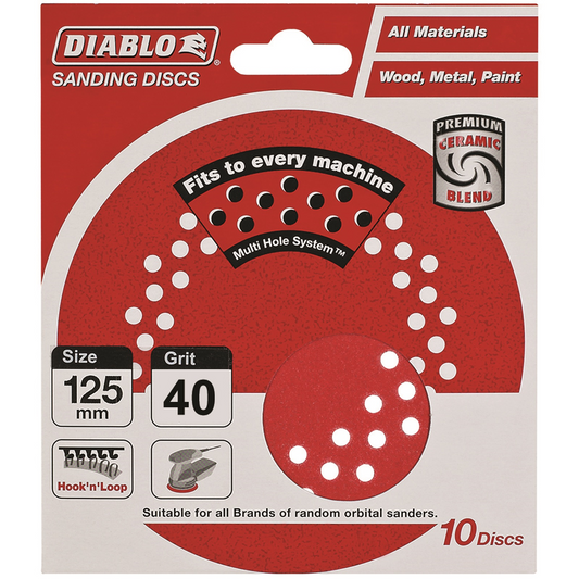 Diablo Orbital Sanding Discs - 125mm - Ceramic - Clog-SHIELD - 10 Pack - Auzzistore