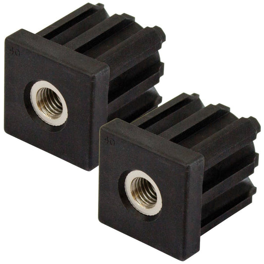 Richmond Square Threaded Tube Insert M12 40mm Zinc Plated 500kg 2 Pack - Auzzistore