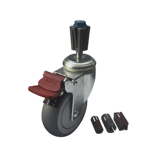Easyroll Castor Xpan Kit - 100mm - Grey Rubber - 120kg Load Rating - Auzzistore
