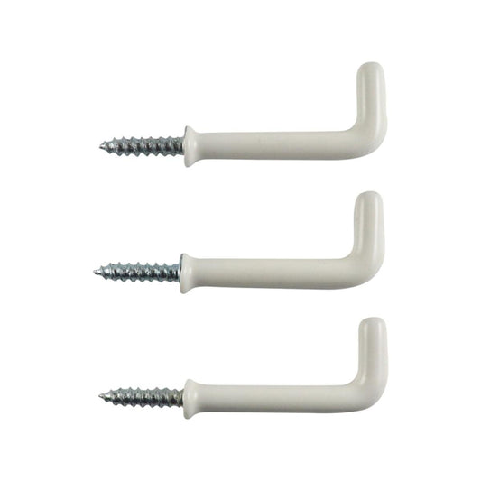 Everhang 38mm White PVC Square Hook 3 Pack - Wall Mounting Solution