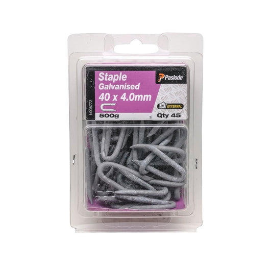Paslode Galvanised Staple Nails 40 x 4mm 500g Durable Exterior Use - Auzzistore