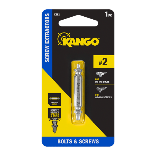 Kango Size 2 Screw Extractor - M2 Steel - 65mm x 10mm x 123mm - Durable - Auzzistore