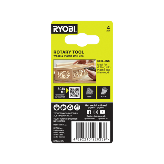 Ryobi Rotary Tool Drill Bit 4 Pack - 3.2mm - M2 High-Speed Steel - Precision Drilling – view 2 - Auzzistore