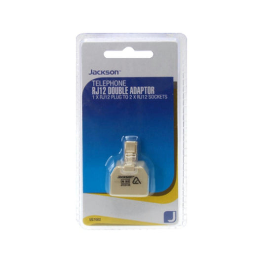 Jackson RJ12 Double Adaptor 6P4C Plastic Light-Weight Design