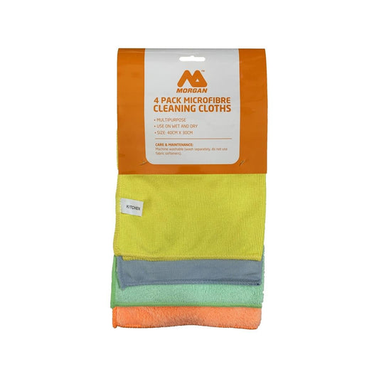 Morgan 4PK Cleaning Cloths - Microfibre - 390mm x 200mm - Absorbent