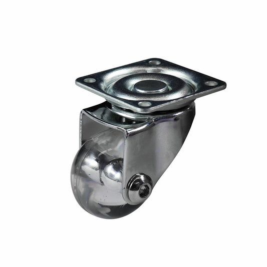 Easyroll Swivel Castor - 35mm - Polyurethane - Transparent Design - 2 Pack - Auzzistore