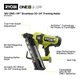 Ryobi 18V ONE+ HP Brushless AirStrike Framing Nailer 30-34° - 4Ah Kit - Cordless