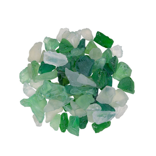 Tuscan Path Frosted Green Gems - 1kg 17-19mm - Decorative Glass Pebbles - Auzzistore