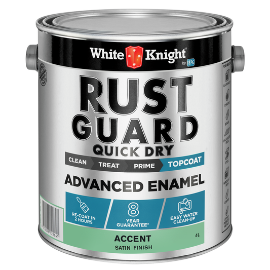 White Knight Rust Guard 4L Accent Satin Enamel Paint - Quick Dry - 4L - Auzzistore