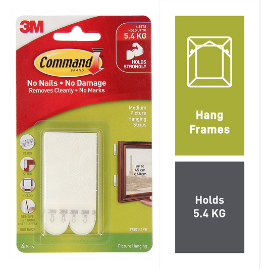 Command Medium Picture Hanging Strips - 4 Pack - Plastic - Damage-Free – view 2