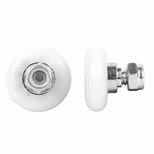 Rolltrak 19mm Acetal Convex Roller - 8kg Load - Threaded Stud - White - Auzzistore