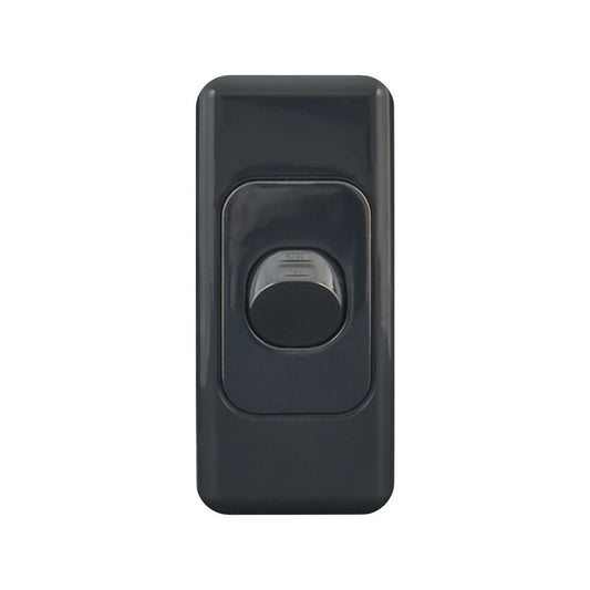 DETA Black Single Architrave Switch - 34mm Polycarbonate - Durable Design - Auzzistore