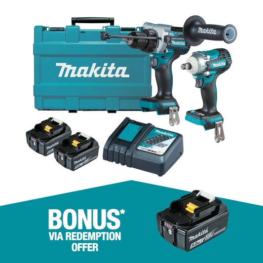 Makita Brushless 2 Piece Combo Kit DLX2419T - 18V - Includes 2 Batteries - Rapid Charger - Auzzistore