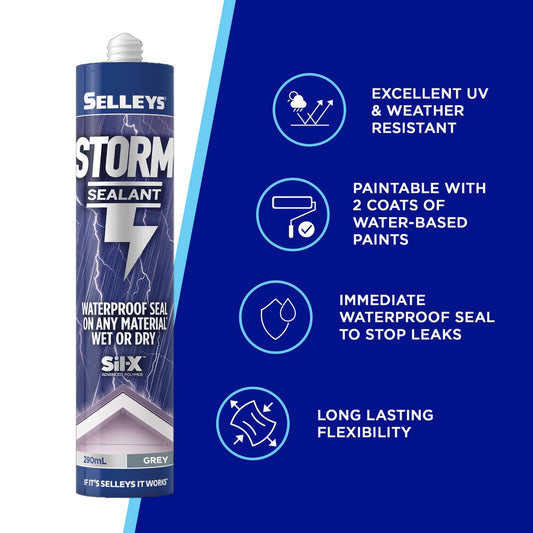 Selleys Grey Storm Sealant 290ml - Waterproof Sealant - 0.525L – view 2 - Auzzistore