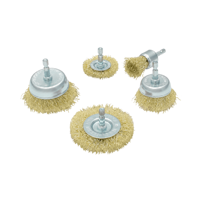 Craftright 5 Piece Wire Brush Set - Brass Steel - Durable Cleaning Tools