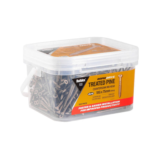 Buildex Rapiddrive Treated Pine Screws 10g x 75mm Box of 500 - No Pre-Drilling - Corrosion Resistant – view 2 - Auzzistore
