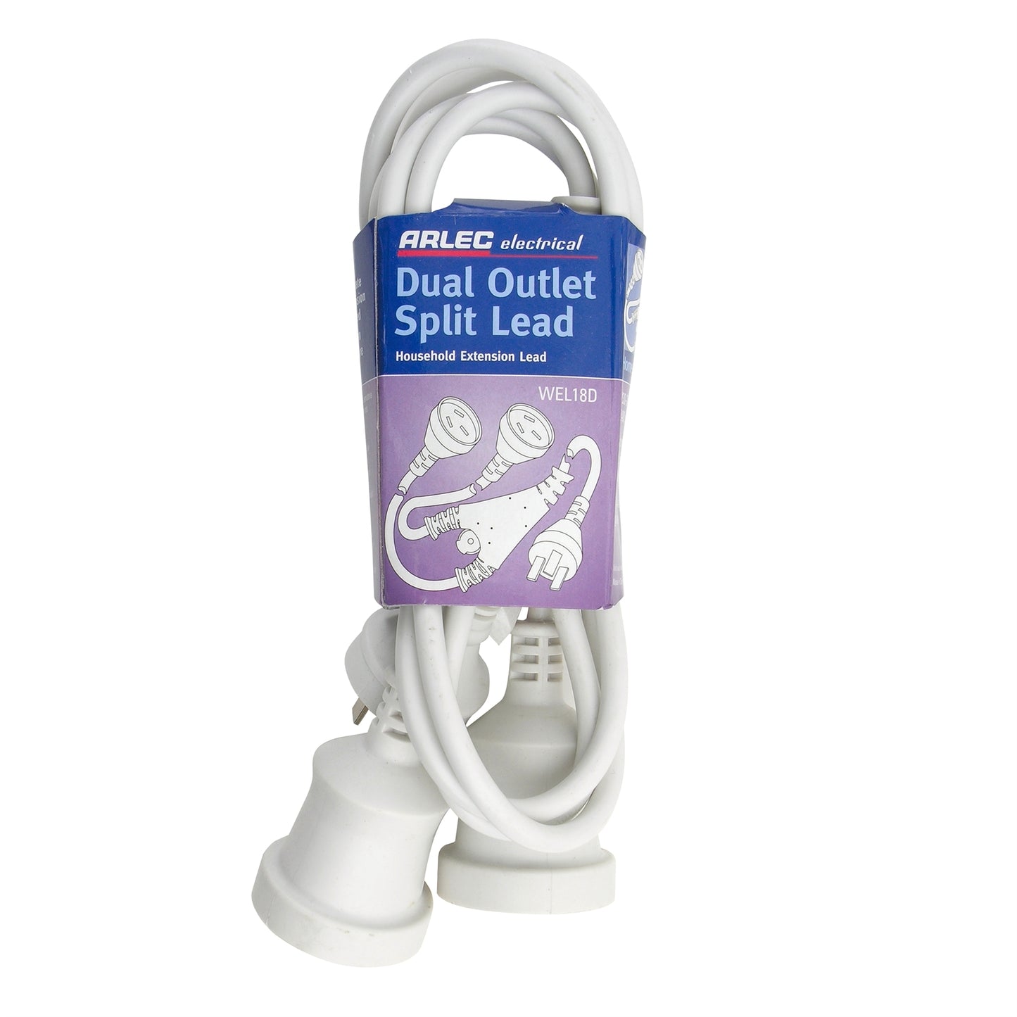 Arlec 1 8m Domestic Dual Outlet Split Extension Lead