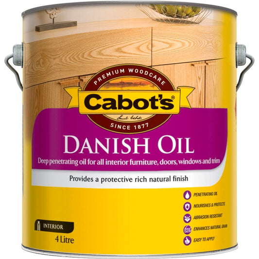 Cabot S Clear Danish Oil - 4L - Natural Timber Oil for Interior Use - Auzzistore