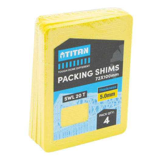 Titan 4 Piece Yellow Shim Packing - 5 x 72 x 100mm - Heavy-Duty, No-Slip Design – view 2 - Auzzistore